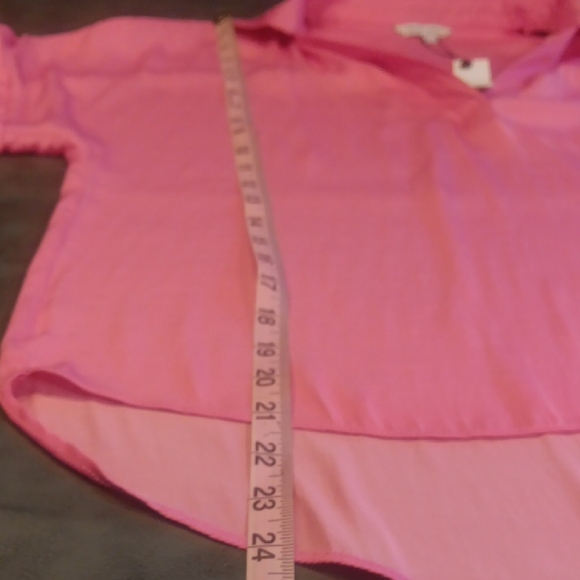 Naked Zebra Bubble Gum Punk High-low Collared Satin Blouse - Small - Picture 11 of 12